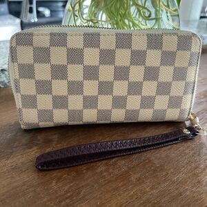 Checkered Wallet with Wrist Strap
